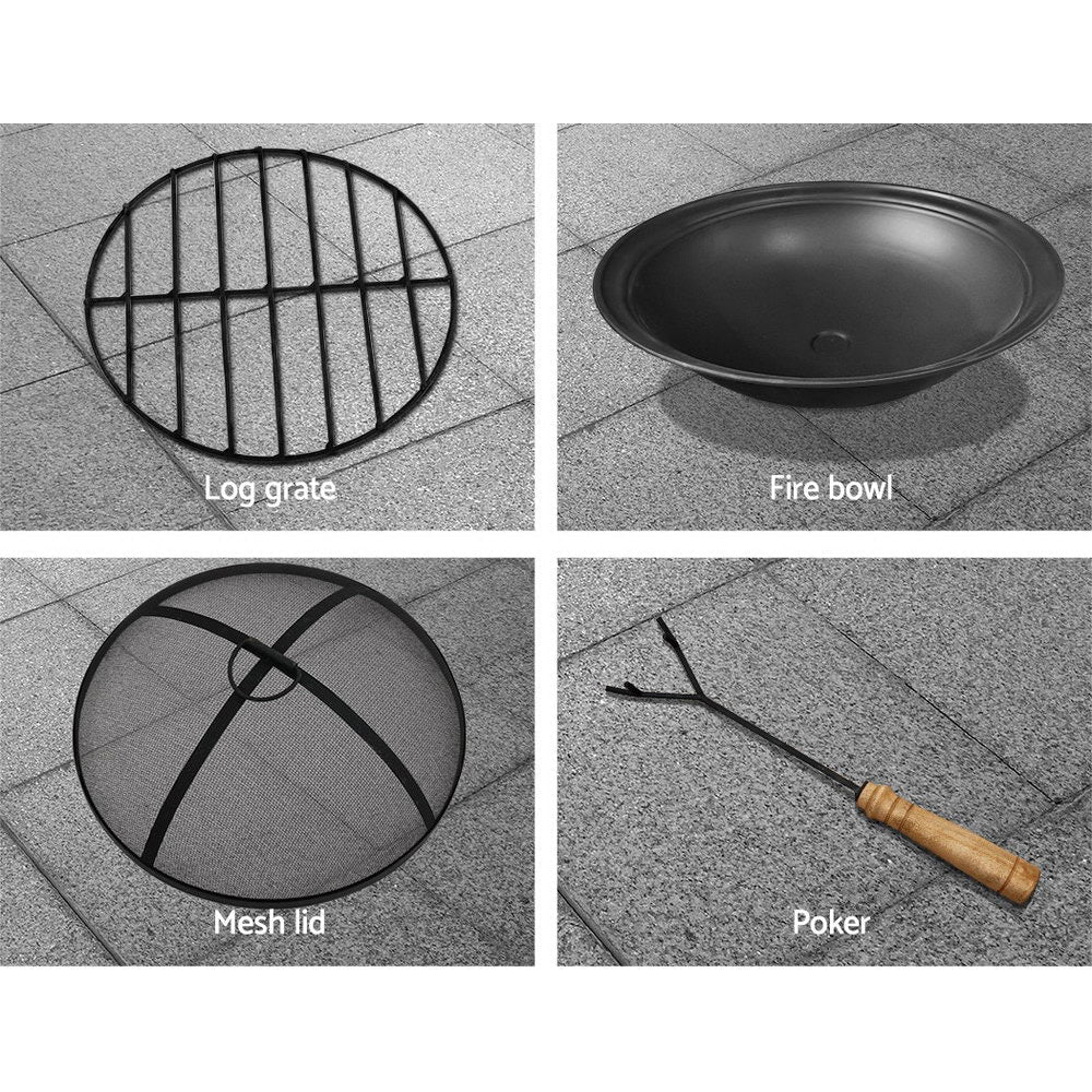 Faux stone Fire Pit Outdoor Fireplace Garden Firepit Heater - Direct On Sale