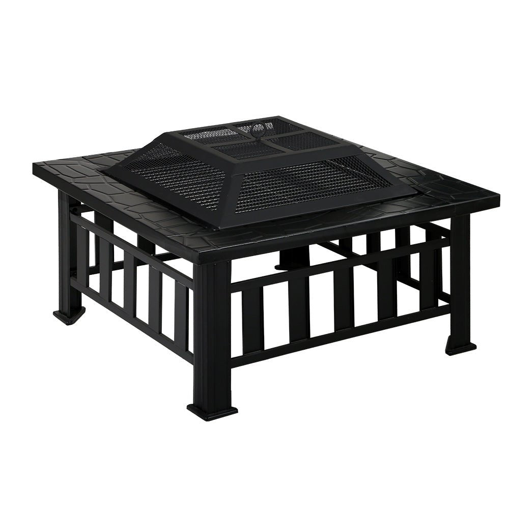 Fire Pit BBQ Table Grill Outdoor Garden Wood Burning Fireplace Stove - Direct On Sale