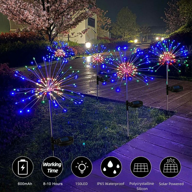 Fireworks LED Fairy String Lights Starburst Solar Xmas Garden Night Lamp Hot NEW - Direct On Sale