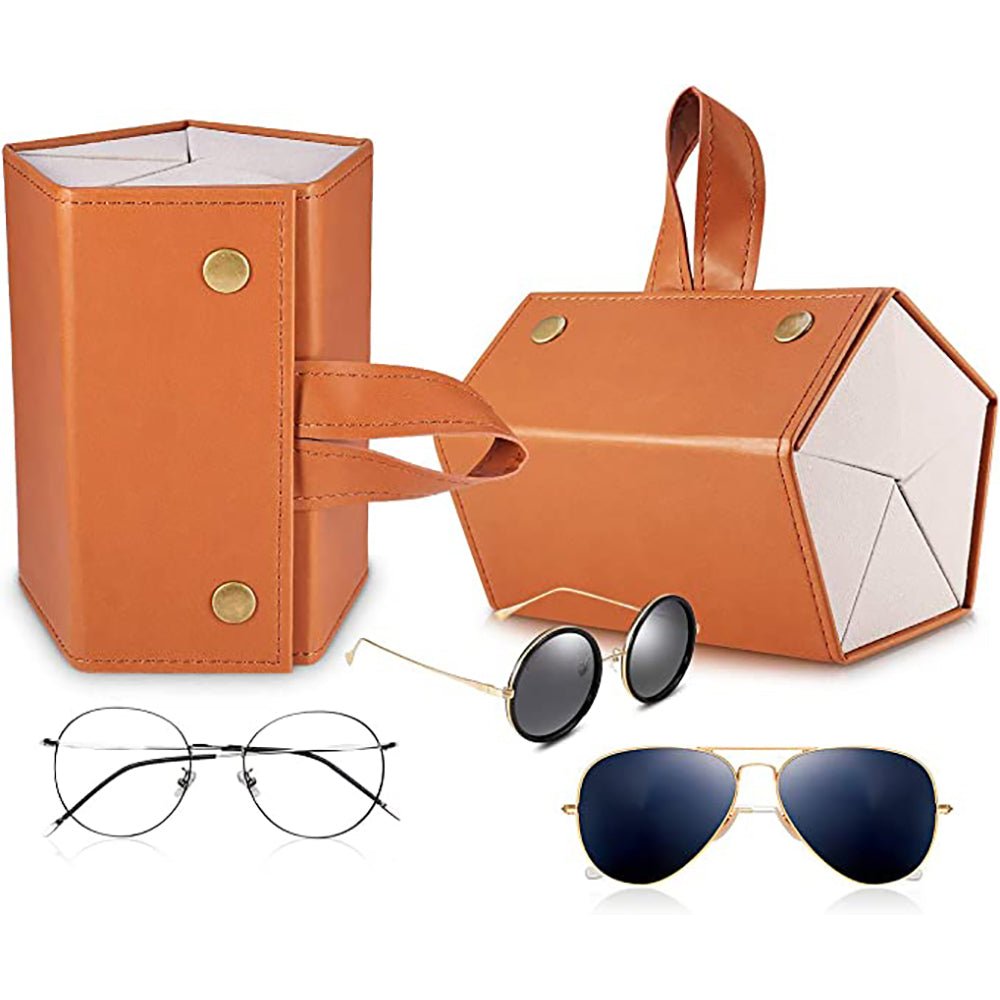 Foldable Sunglasses Organizer Case with 5 Slots Travel Glasses Box - Direct On Sale