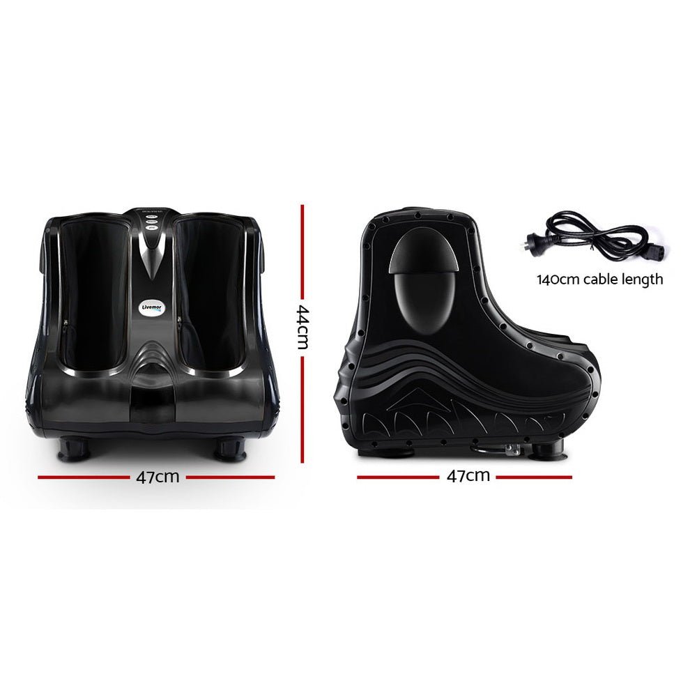Foot Massager Ankle Calf Leg Massagers Shiatsu Kneading Rolling Black - Direct On Sale