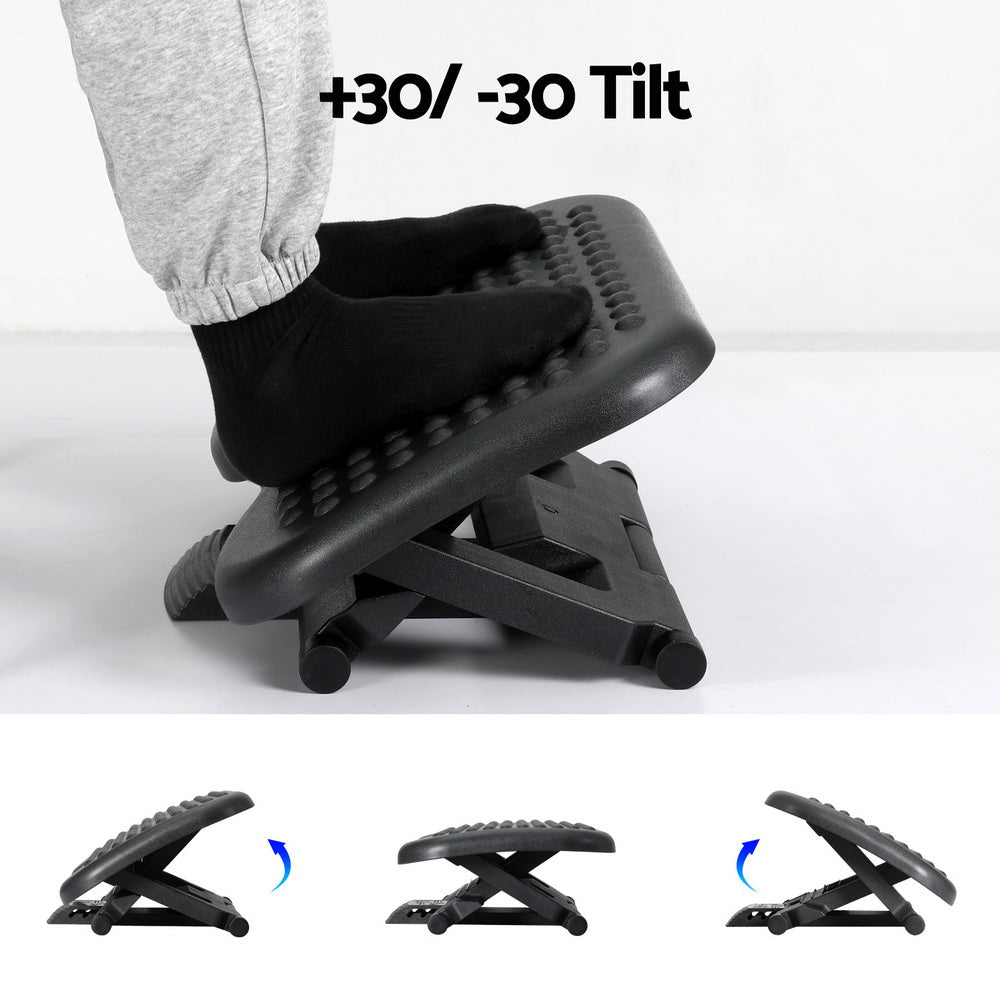 Foot Rest Stool Office Under Desk Angle Adjustable Footrest Massage Black - Direct On Sale