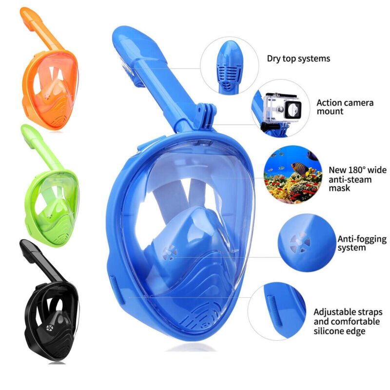 Full Face Snorkel Mask Diving Mask Anti - Fog Swimming 180° View - Direct On Sale