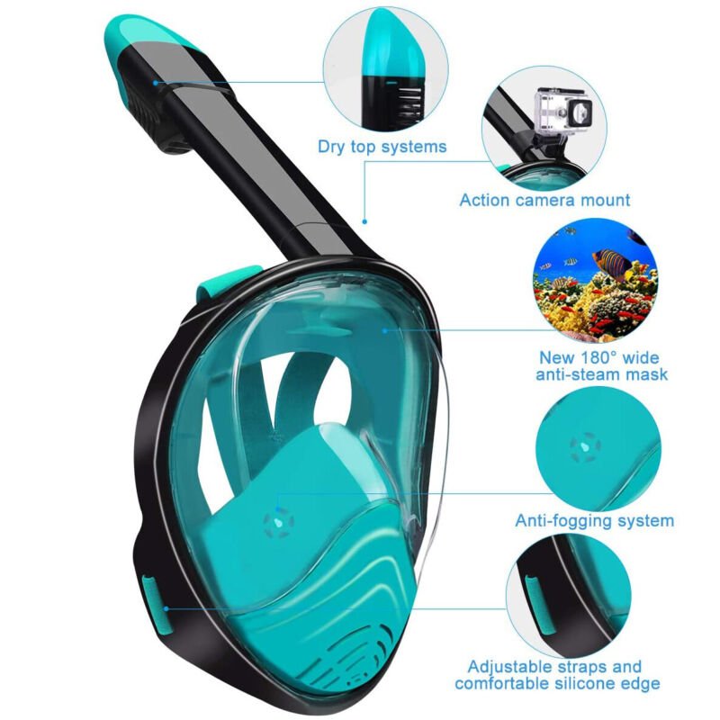 Full Face Snorkel Mask Diving Mask Anti - Fog Swimming 180° View - Direct On Sale