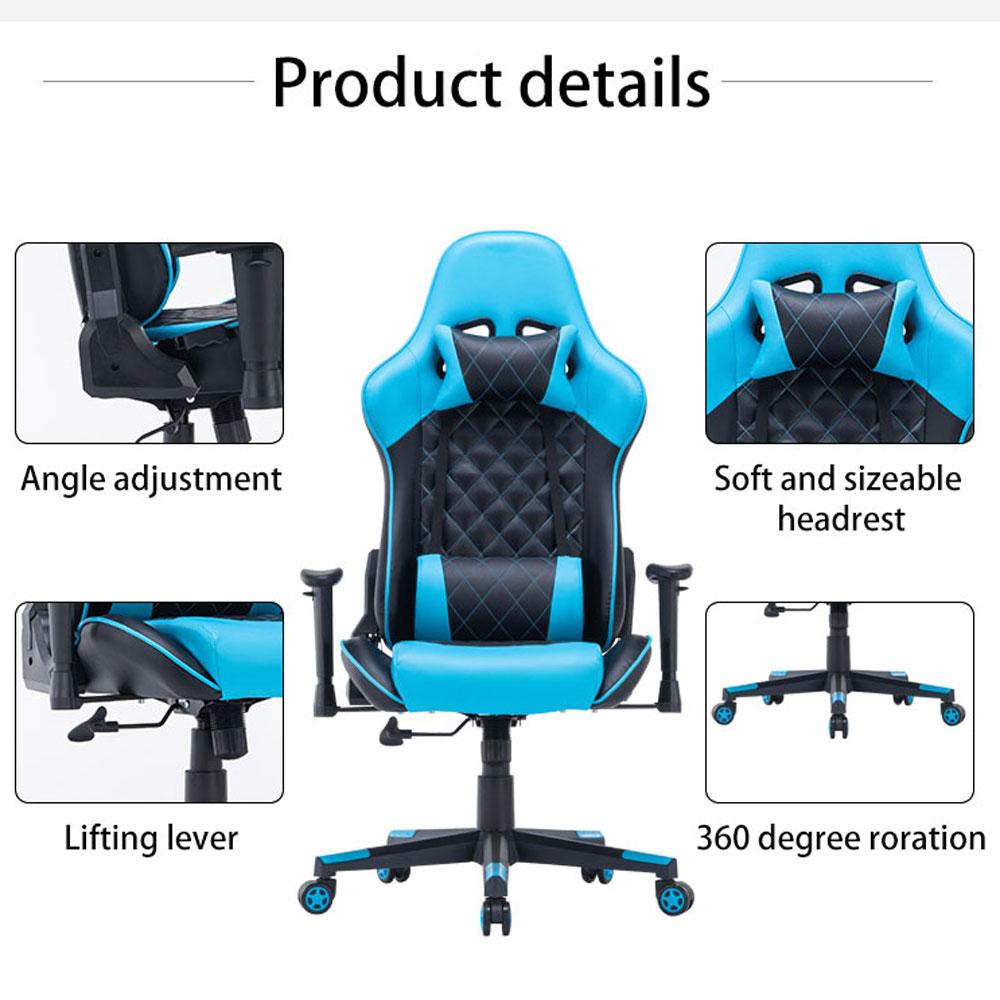 Gaming Chair Ergonomic Racing chair 165° Reclining Gaming Seat 3D Armrest Footrest Black - Direct On Sale