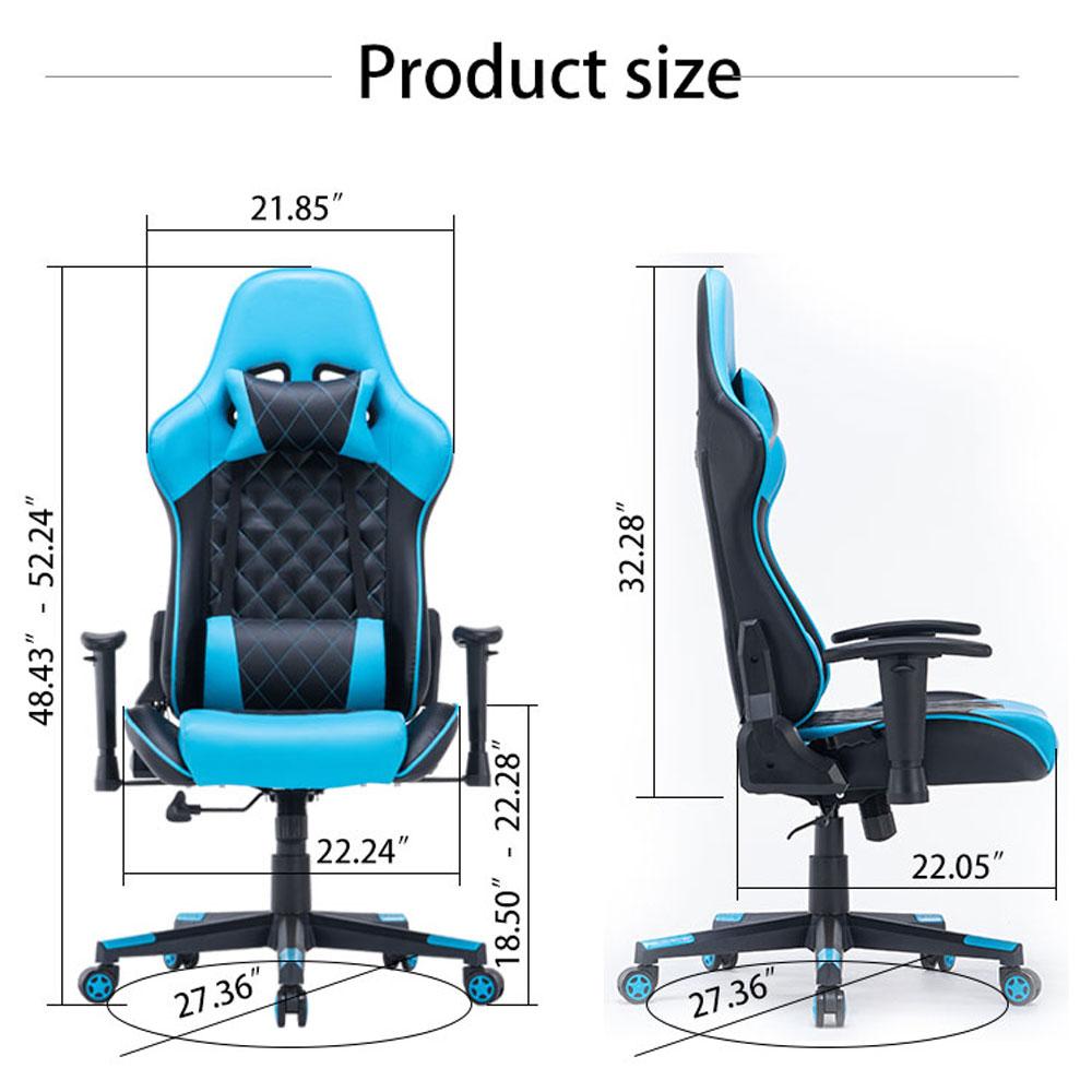 Gaming Chair Ergonomic Racing chair 165° Reclining Gaming Seat 3D Armrest Footrest Black - Direct On Sale
