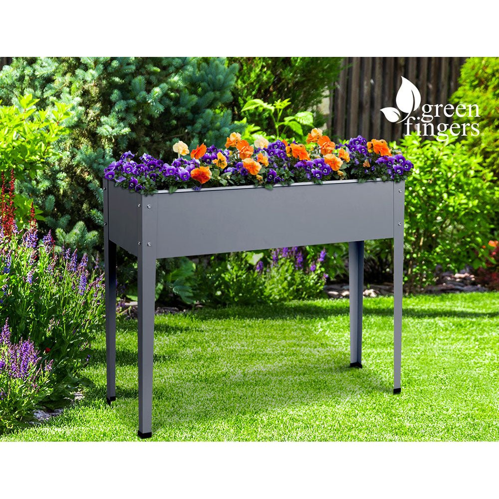 Garden Bed 100X80X30CM Galvanised Steel Raised Planter Standing Box - Direct On Sale