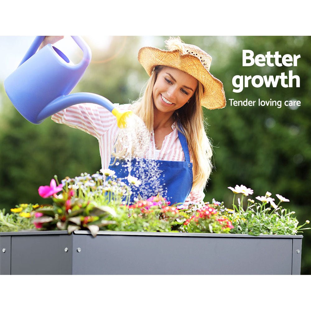 Garden Bed 100X80X30CM Galvanised Steel Raised Planter Standing Box - Direct On Sale