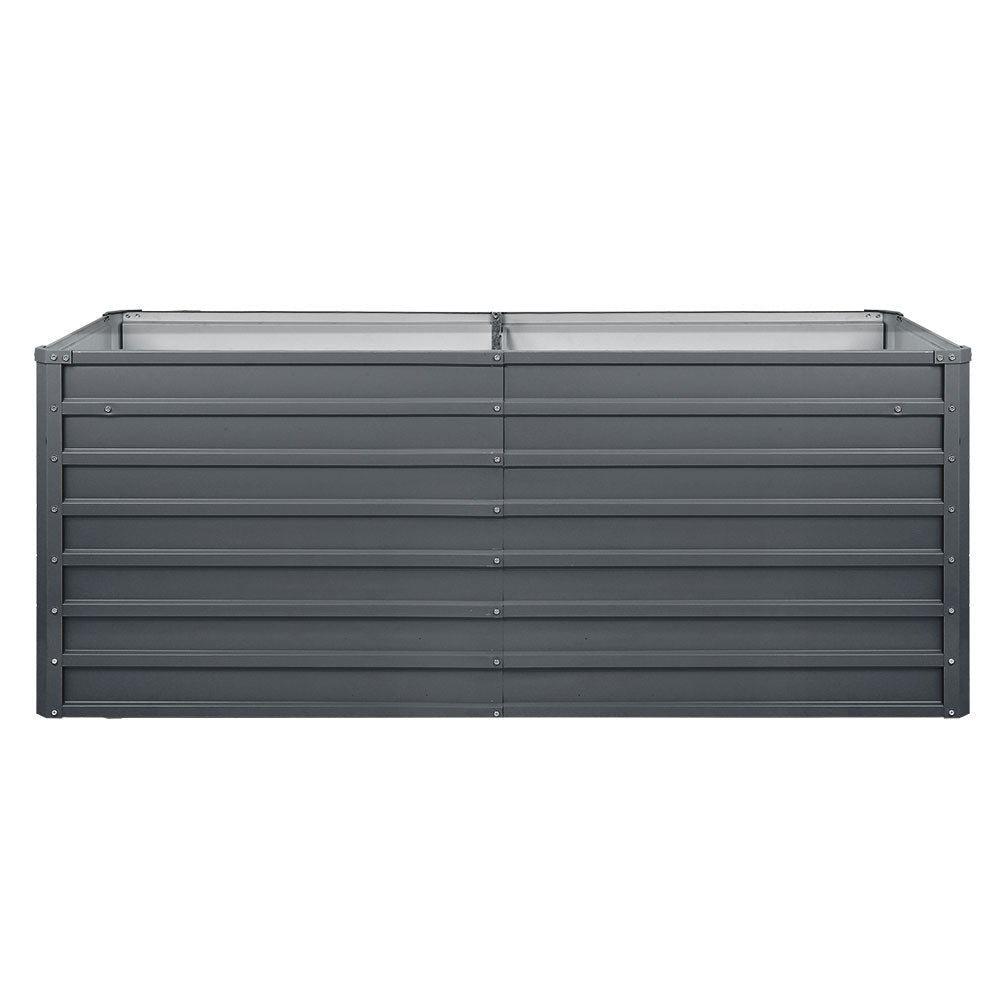 Garden Bed 240X80X77CM Galvanised Raised Steel Instant Planter 2N1 - Direct On Sale
