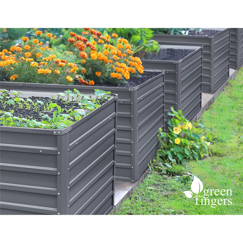 Garden Bed 240X80X77CM Galvanised Raised Steel Instant Planter 2N1 - Direct On Sale
