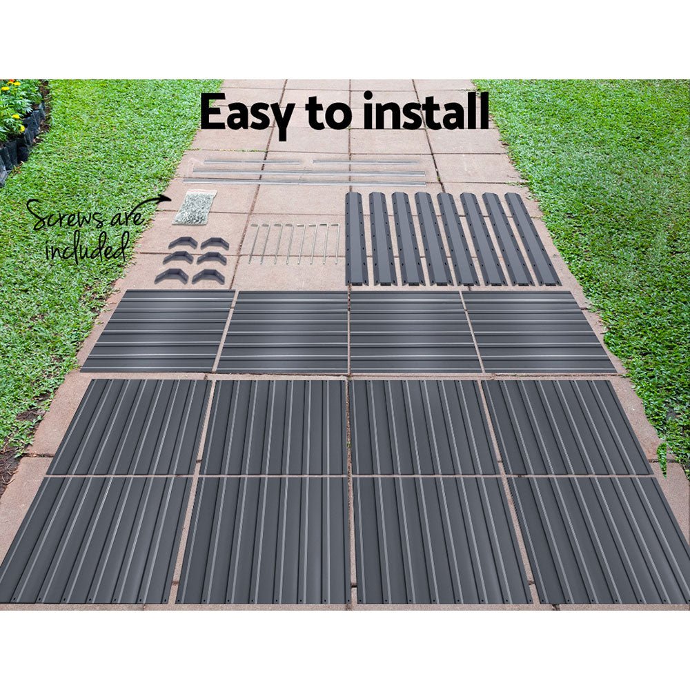 Garden Bed 240X80X77CM Galvanised Raised Steel Instant Planter 2N1 - Direct On Sale