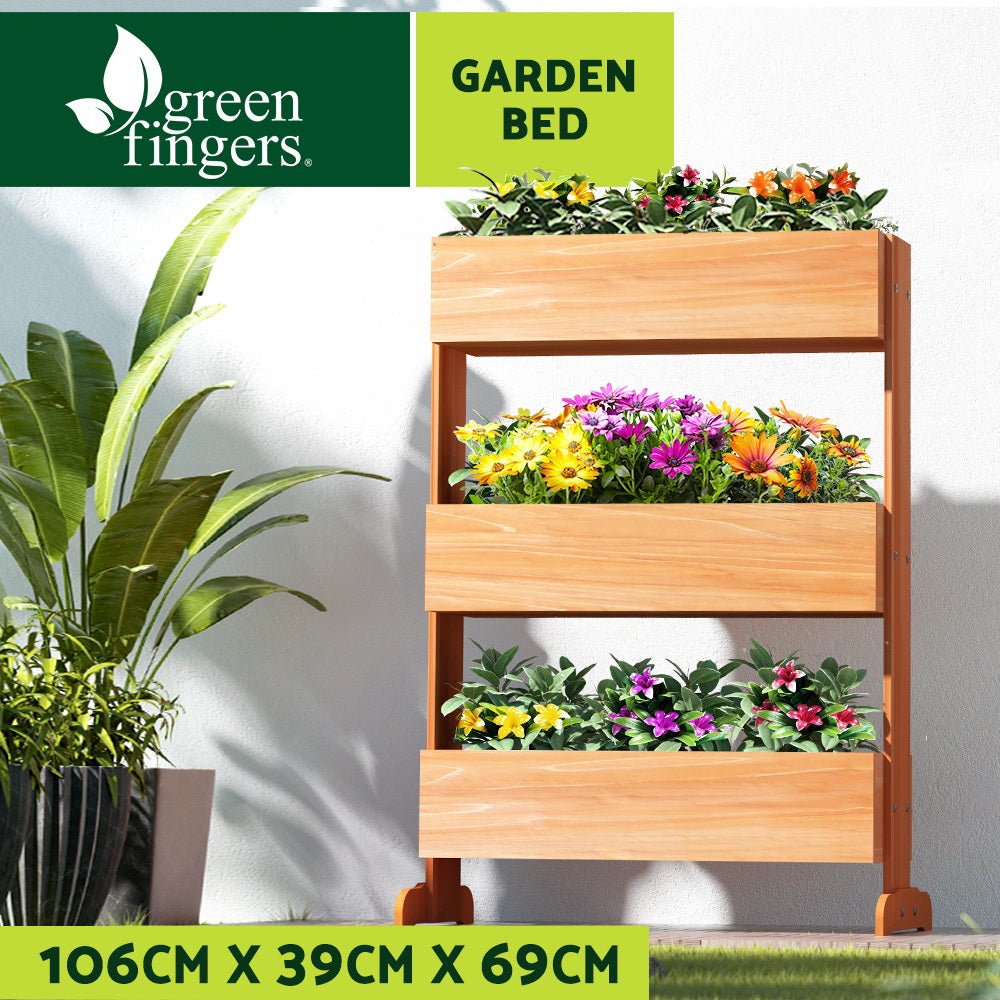 Garden Bed Raised Wooden Planter Box Vegetables 69x39x106cm - Direct On Sale