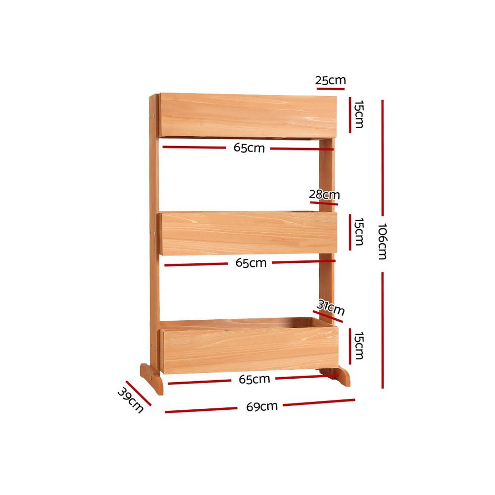 Garden Bed Raised Wooden Planter Box Vegetables 69x39x106cm - Direct On Sale
