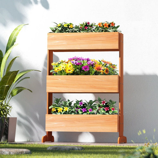 Garden Bed Raised Wooden Planter Box Vegetables 69x39x106cm - Direct On Sale