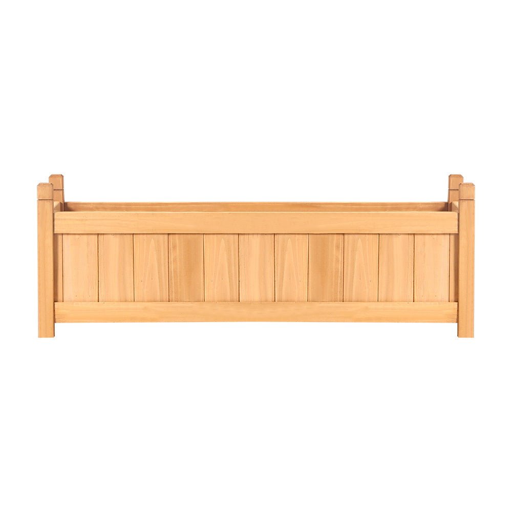 Garden Bed Raised Wooden Planter Outdoor Box Vegetables 90x30x33cm - Direct On Sale
