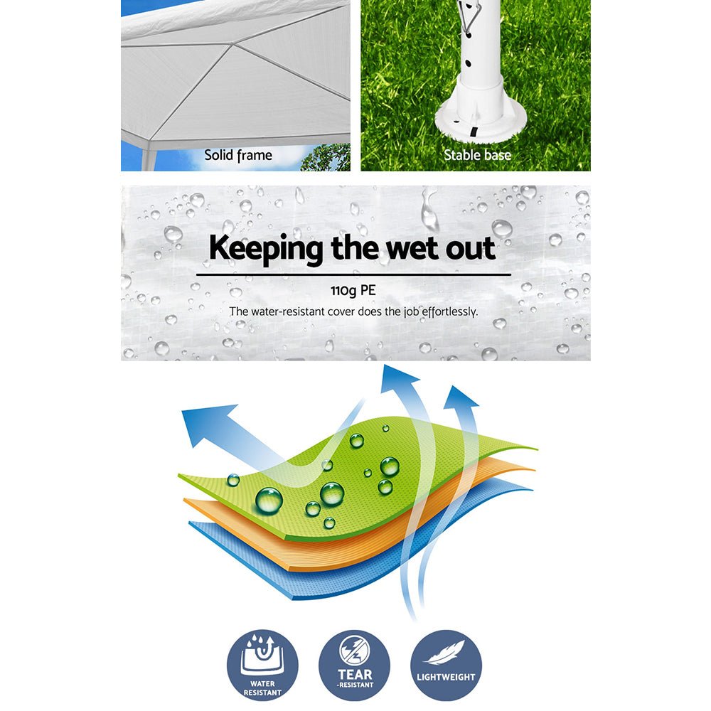 Gazebo Outdoor Marquee Party Tent Event Canopy Camping 3x3 White Weeding Party - Direct On Sale