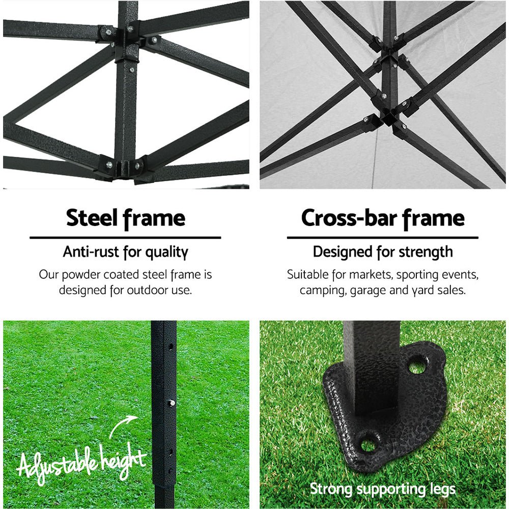 Gazebo Pop Up Marquee 3x3 Outdoor Camping Gazebos Tent Wedding Folding - Direct On Sale