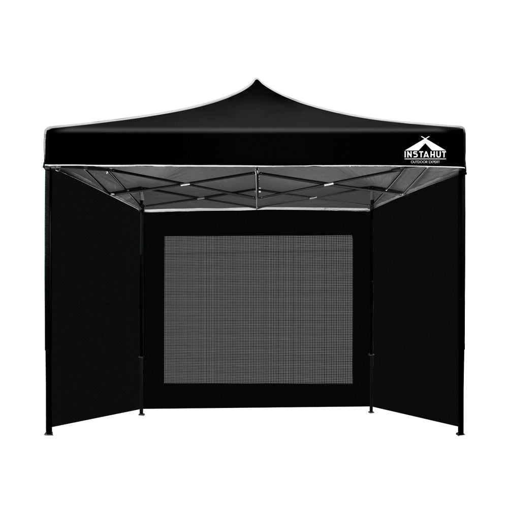 Gazebo Pop Up Marquee 3x3m Folding Wedding Tent Gazebos Shade Black - Direct On Sale