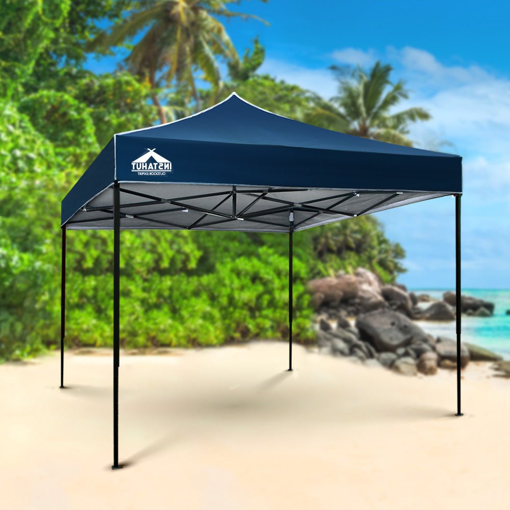 Gazebo Pop Up Marquee 3x3m Outdoor Tent Folding Wedding Gazebos Navy - Direct On Sale