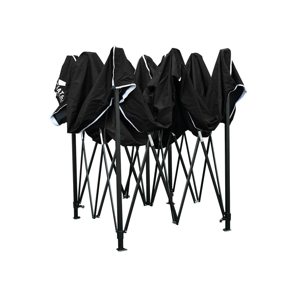 Gazebo Pop Up Marquee 3x4.5m Outdoor Tent Folding Wedding Gazebos Black - Direct On Sale