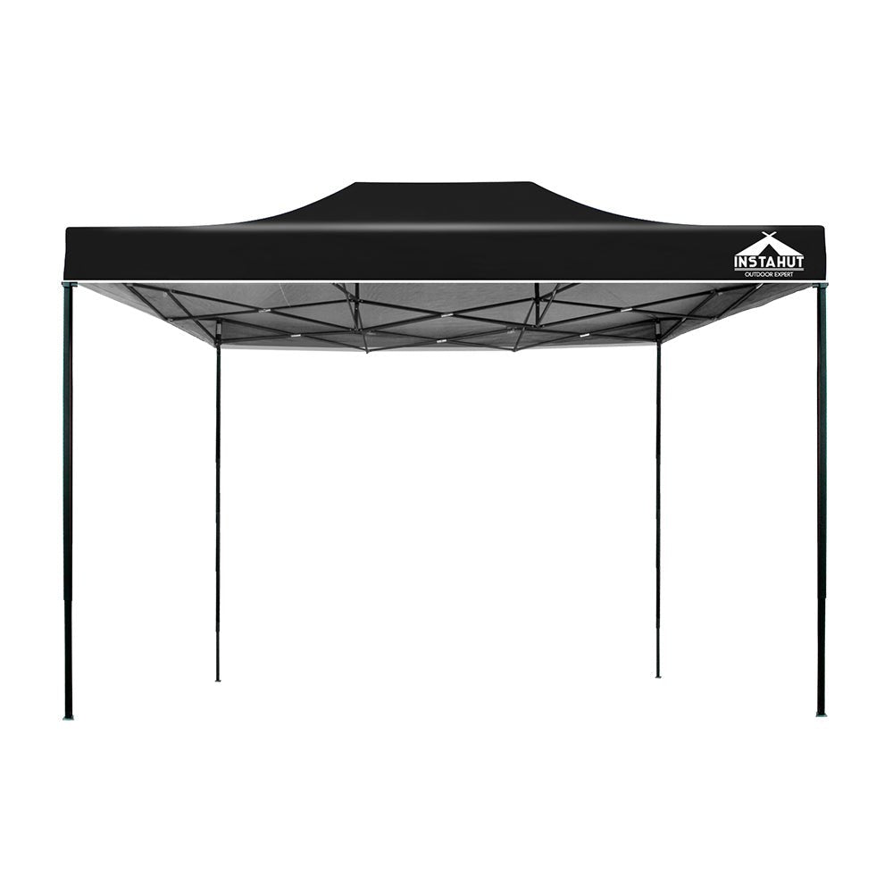 Gazebo Pop Up Marquee 3x4.5m Outdoor Tent Folding Wedding Gazebos Black - Direct On Sale