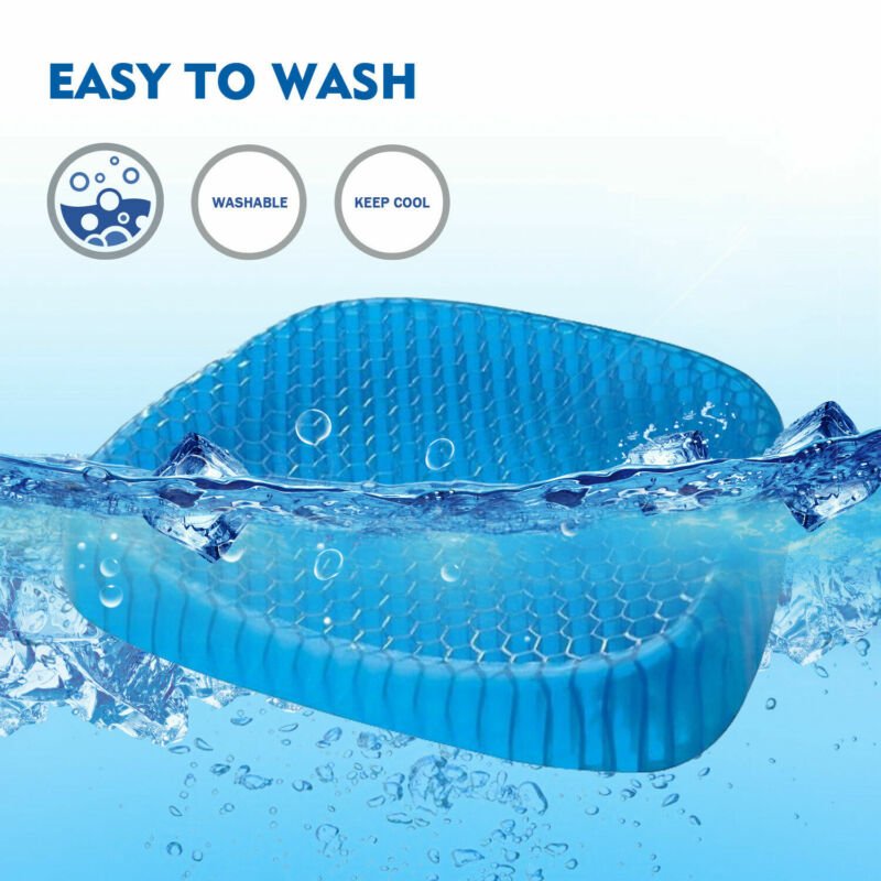 Gel Honeycomb Seat Cushion Chair Floor Car Flex Back Support Spine Breathable Protector Relief Blue - Direct On Sale