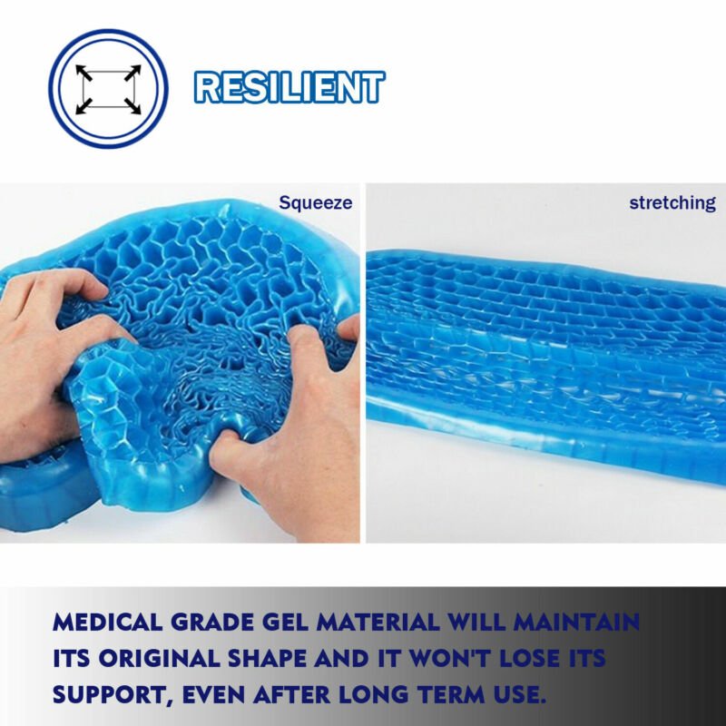 Gel Honeycomb Seat Cushion Chair Floor Car Flex Back Support Spine Breathable Protector Relief Blue - Direct On Sale