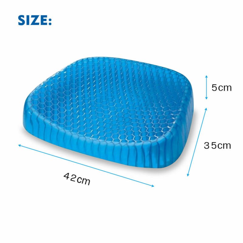 Gel Honeycomb Seat Cushion Chair Floor Car Flex Back Support Spine Breathable Protector Relief Blue - Direct On Sale