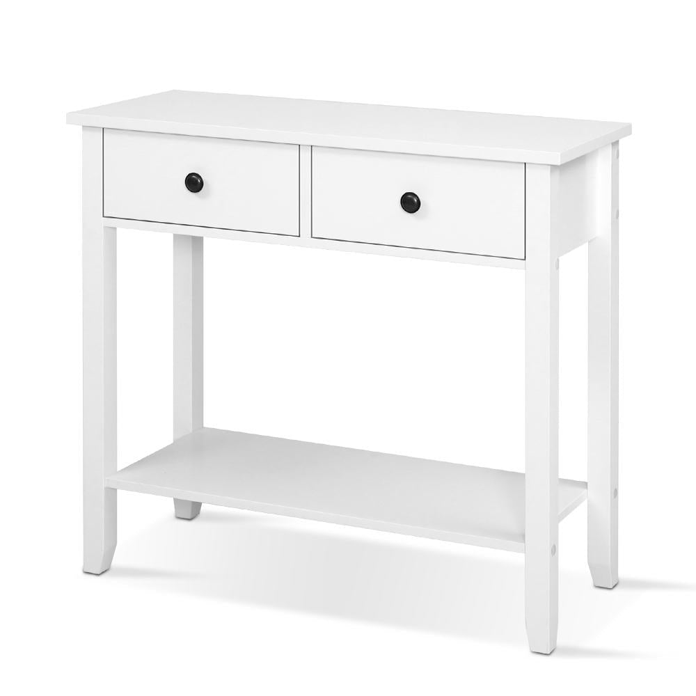 Hallway Console Hall Table White with Pine Wood Legs - Direct On Sale