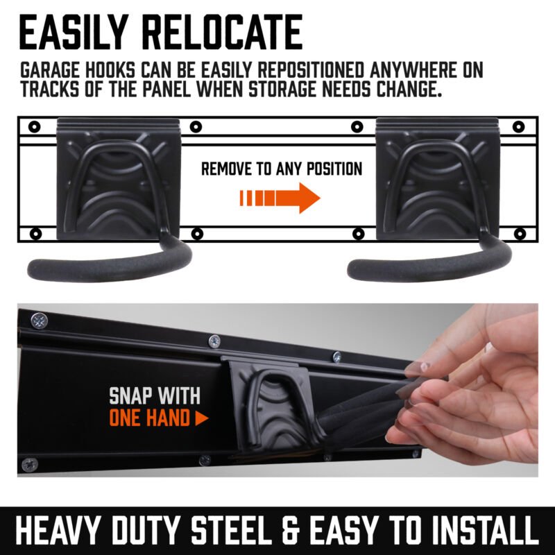 Heavy Duty 64" Rail Wall Mount Hooks Set - Direct On Sale