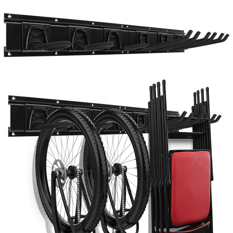 Heavy Duty 64" Rail Wall Mount Hooks Set - Direct On Sale
