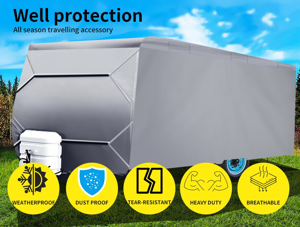 Heavy Duty Caravan Campervan Cover 4 Layer UV Shield Carry bag Pop Top Covers 14 - 24FT 480 - 740CM - Direct On Sale