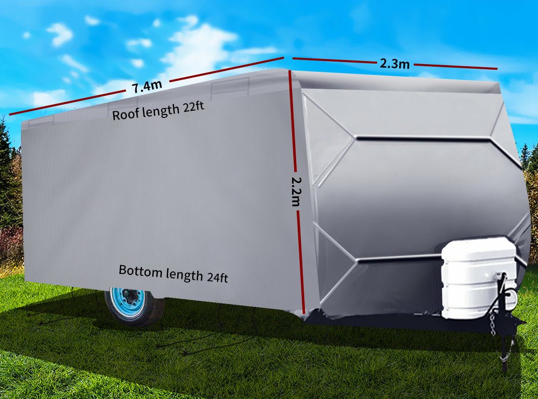 Heavy Duty Caravan Campervan Cover 4 Layer UV Shield Carry bag Pop Top Covers 14 - 24FT 480 - 740CM - Direct On Sale