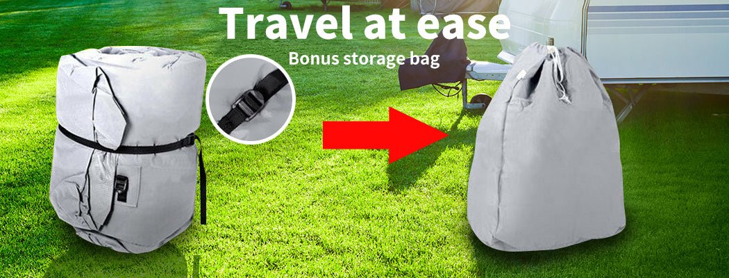 Heavy Duty Caravan Campervan Cover 4 Layer UV Shield Carry bag Pop Top Covers 14 - 24FT 480 - 740CM - Direct On Sale