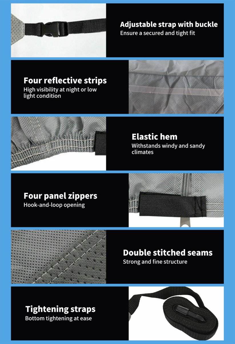 Heavy Duty Caravan Campervan Cover 4 Layer UV Shield Carry bag Pop Top Covers 14 - 24FT 480 - 740CM - Direct On Sale