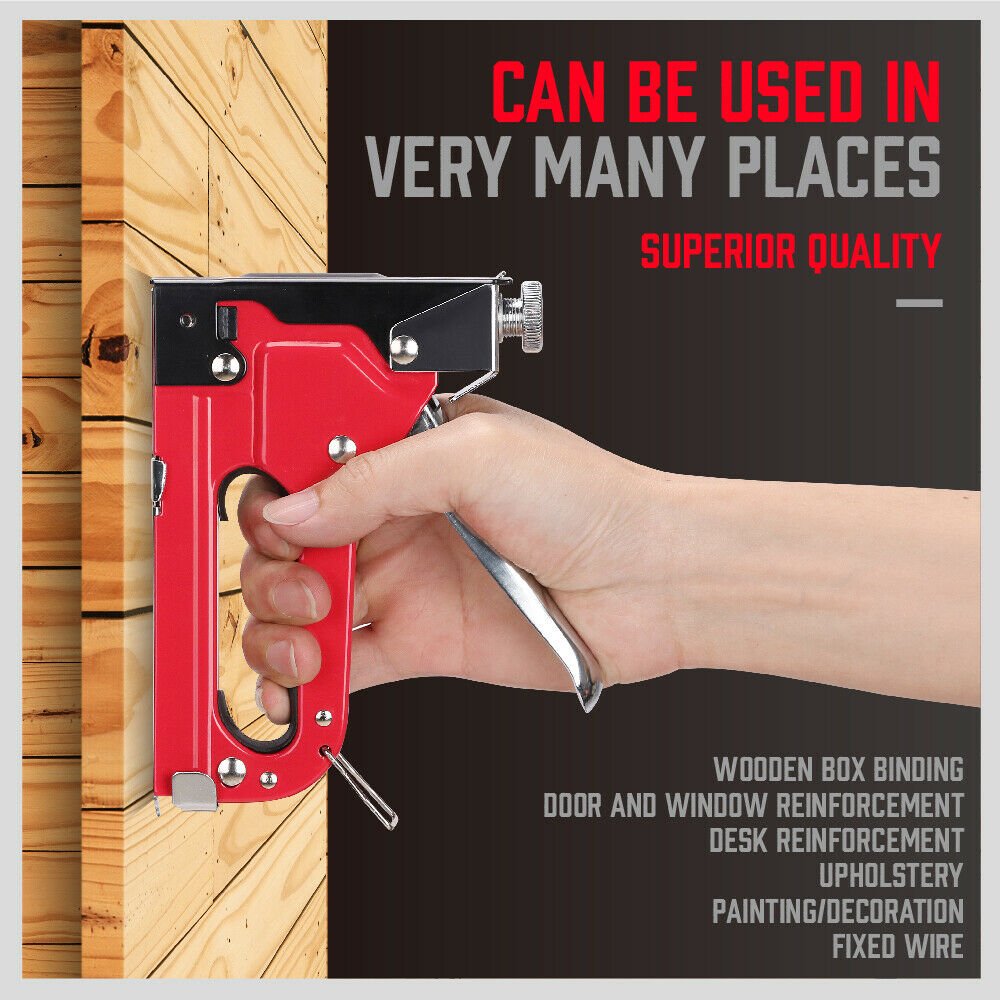 Heavy Duty Staple Gun Set 2 in1 Stapler 1500Pc Staples Tacker Hand Fastener DIY Tool - Direct On Sale