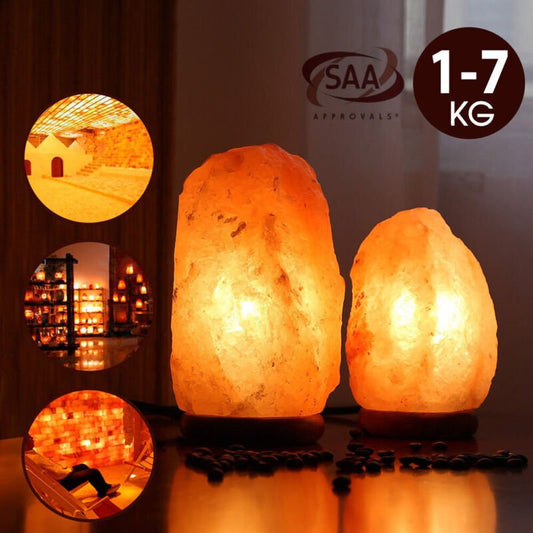 Himalayan Salt Lamp Natural Crystal Rock Shape Dimmer Switch Night Light 1 - 7 kg - Direct On Sale