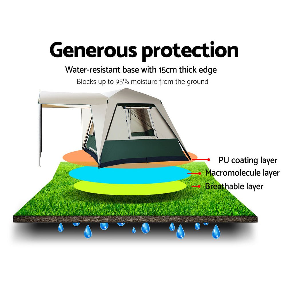 Instant Up Camping Tent 4 Person Pop up Tents Family Hiking Dome Camp - Direct On Sale