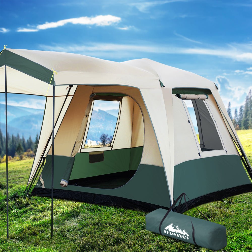 Instant Up Camping Tent 4 Person Pop up Tents Family Hiking Dome Camp - Direct On Sale