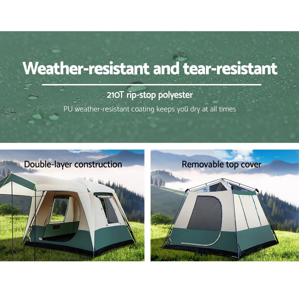 Instant Up Camping Tent 4 Person Pop up Tents Family Hiking Dome Camp - Direct On Sale