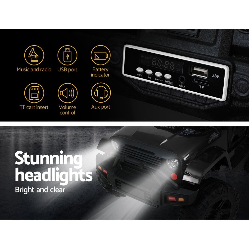 Jeep Inspired Electric 12V Kids Ride On Car Remote Control - Black - Direct On Sale