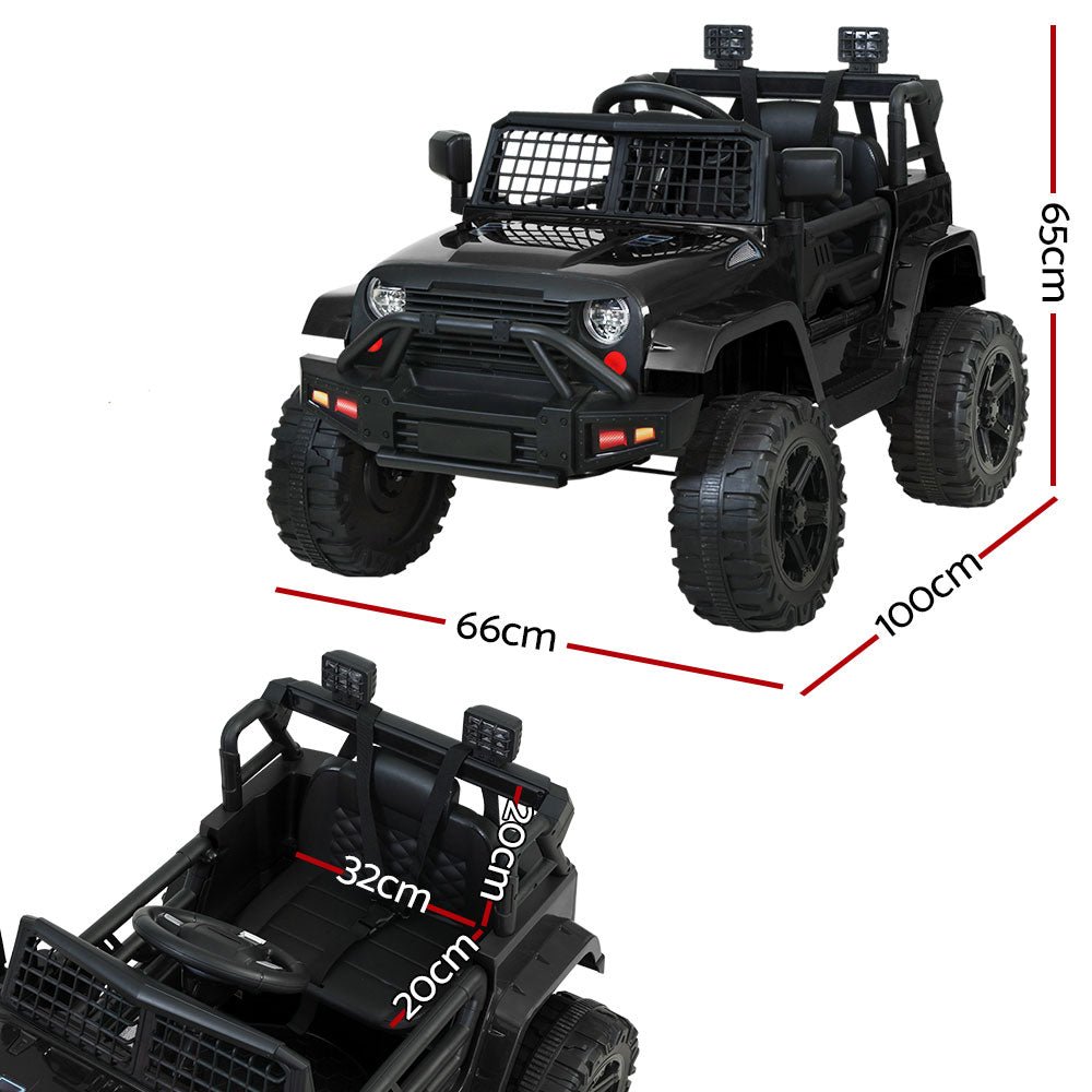 Jeep Inspired Electric 12V Kids Ride On Car Remote Control - Black - Direct On Sale