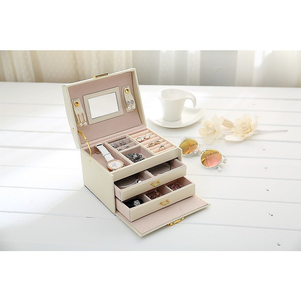 Jewellery Storage Box Girls Rings Necklaces Display Organiser Storage Case - Direct On Sale