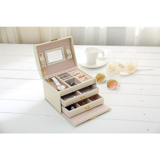 Jewellery Storage Box Girls Rings Necklaces Display Organiser Storage Case - Direct On Sale