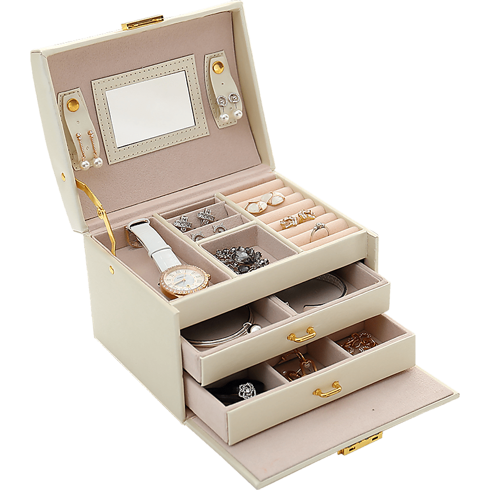 Jewellery Storage Box Girls Rings Necklaces Display Organiser Storage Case - Direct On Sale