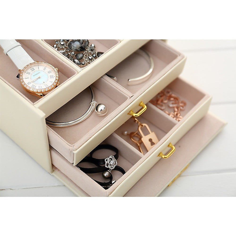 Jewellery Storage Box Girls Rings Necklaces Display Organiser Storage Case - Direct On Sale