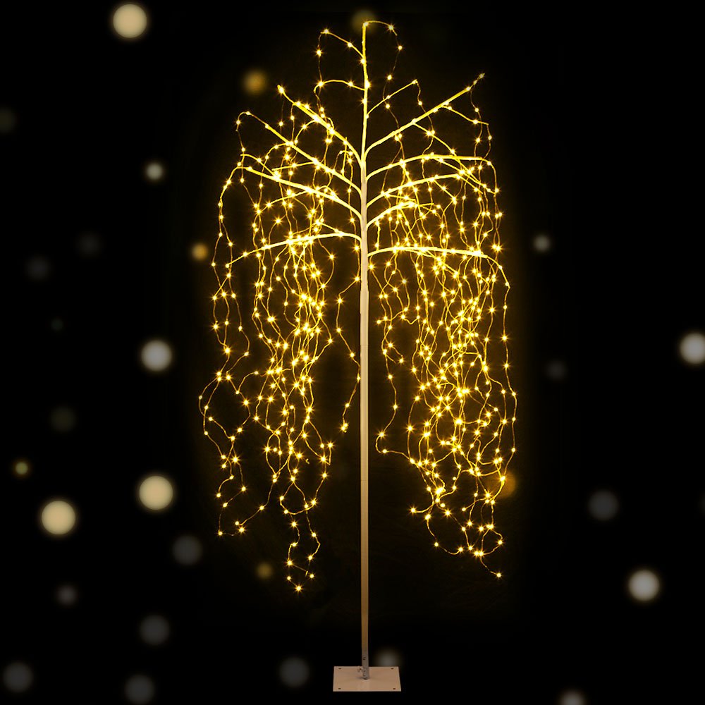Jingle Jollys 2.1M Solar Christmas Tree 600 LED Trees String Lights Warm White - Direct On Sale