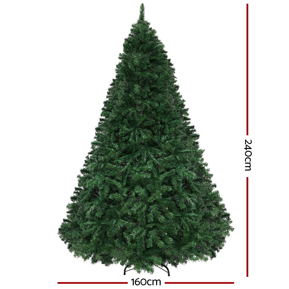Jingle Jollys Christmas Tree 2.4M Xmas Tree with 3190 LED Lights Multi Colour - Direct On Sale