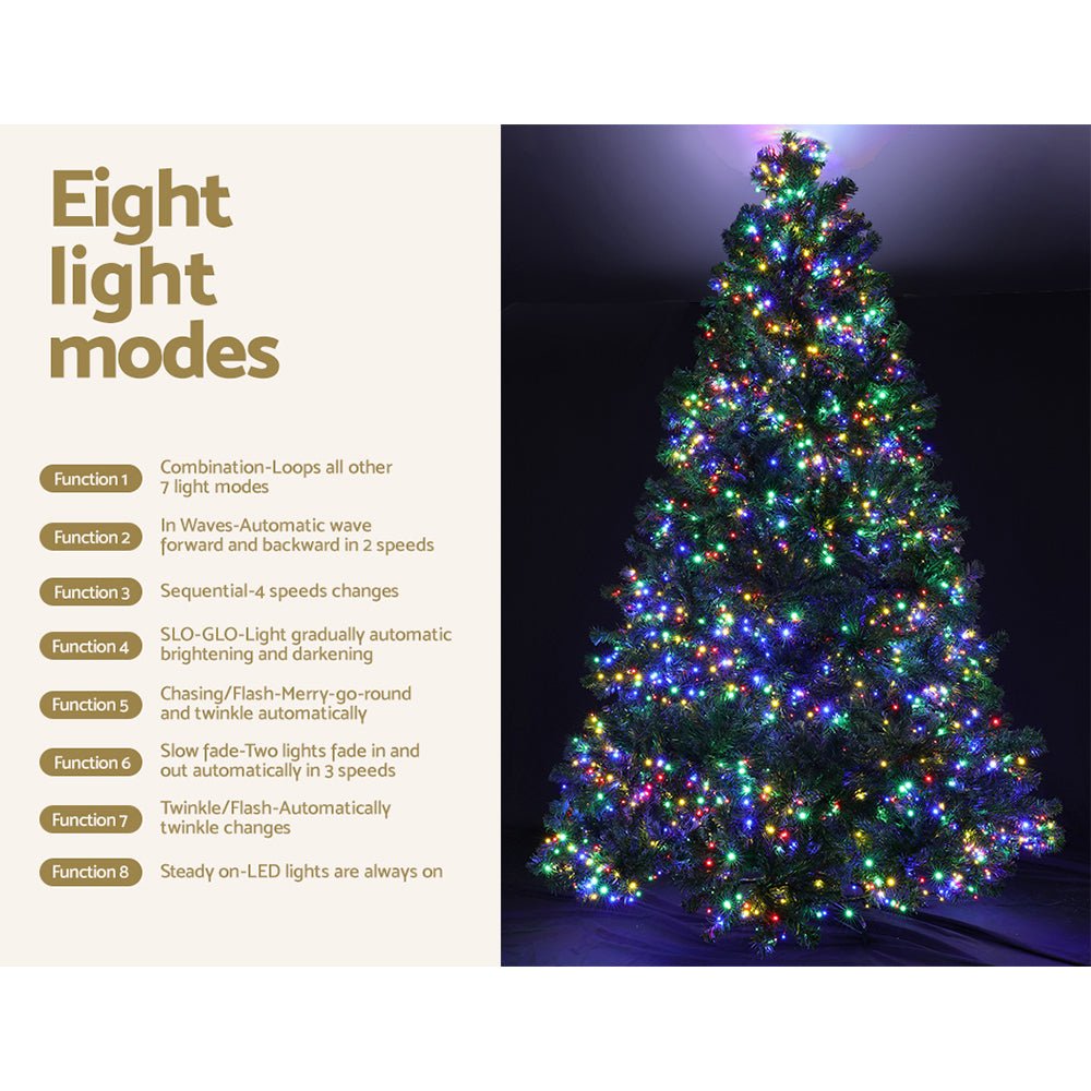 Jingle Jollys Christmas Tree 2.4M Xmas Tree with 3190 LED Lights Multi Colour - Direct On Sale