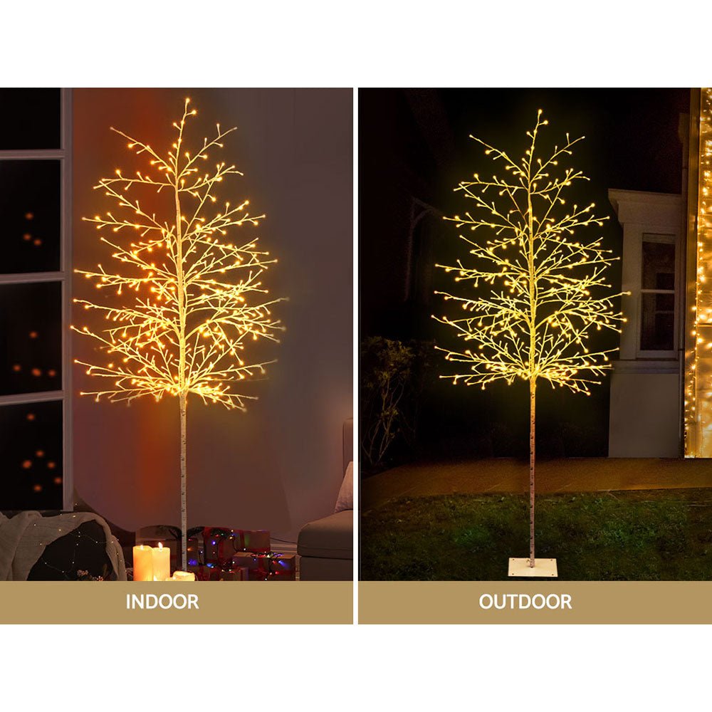 Jingle Jollys Solar Christmas Tree 2.1M 480 LED Trees With Lights Warm White - Direct On Sale